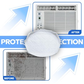 Cestluck Window AC Cover for Inside: Indoor AC Cover for Window Unit - M Size Beige Window Air Conditioner Cover Inside for Winter - Windproof Waterproof Snowproof for Bedroom Living Room Apartment
