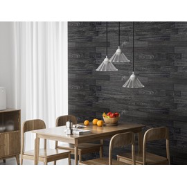 SINGULARWOOD Wall Planks,Rustic Accent Real Wood Panels for Interior Wall Decor,DIY Peel and Stick Easy Installation (12 Sheets/14.50 Sq Ft/Box),Ebony-Charcoal Black