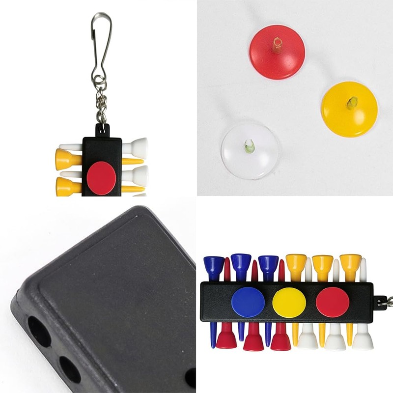SIAOBIULYG Golf Tee Holder with 12 Plastic Golf Tees 3