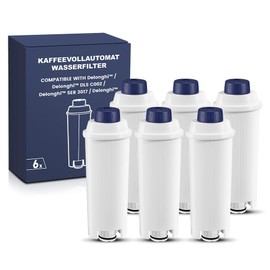 Mutital Coffee Machine Filter, Delonghi Filter Replacement for DLSC002, Delonghi Magnifica Evo, Dinamica Plus, ESAM, ETAM, BCO, EC. Activated Carbon Water Filter Cartridges Softener (6 Pcs)