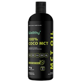 Wellthy MCT Oil 1L Aceite 100% Coco Natural. 66 Porciones, C8+C10 Alta Pureza, Keto y Paleo Safe, Sugar Free, Vegan, NON GMO, Gluten Free, Libre de Soya, Libre de Palma, Origen Filipino.