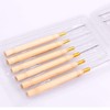 IETONE 5Pcs Wooden Handle latch Hook Needle Micro Rings Needle,