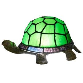 NUODITOS Tiffany Style Turtle Table Lamp Green Stained Glass Lamp Kids Children Animal Night Light for Home Decor Small Nightstand Light