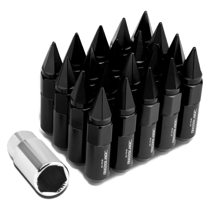 60mm Aluminum M12 x 1.5 6-Point 20mm OD Black 20