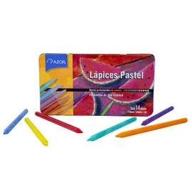 Azor Lápices Pastel 14 Piezas, Pigmentos de Alta Calidad Para Dibujo, Colores Surtidos Stafford 309.DAD700