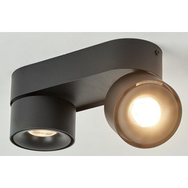 Budbuddy 2 x 12 W LED Ceiling Light Spotlight Black Surface Mounted Ceiling Spotlight Adjustable Lighting Angle Shop Commercial Household Ceiling Lighting 4000 K