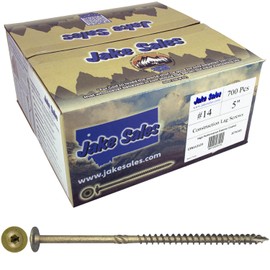 Jake Sales #14 x 5 Construction Lag Screw Exterior Coated Torx/Star Drive Heavy Duty Structural Lag Screw Far Superior to Common Lag Screws (Full Box - 700 Screw Count) Modified Truss Washer Head