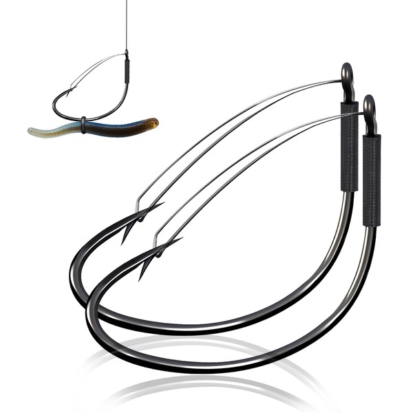FishTrip Weedless Wacky rig Hooks, 30pcs Wide Gap Wacky Worm