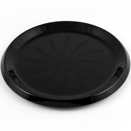 Black Plastic Swirl Round Tray (12") 1 Pc. - Eye-Catching Design, Perfect Serving Platter for Entertaining, Parties, Catering, & More