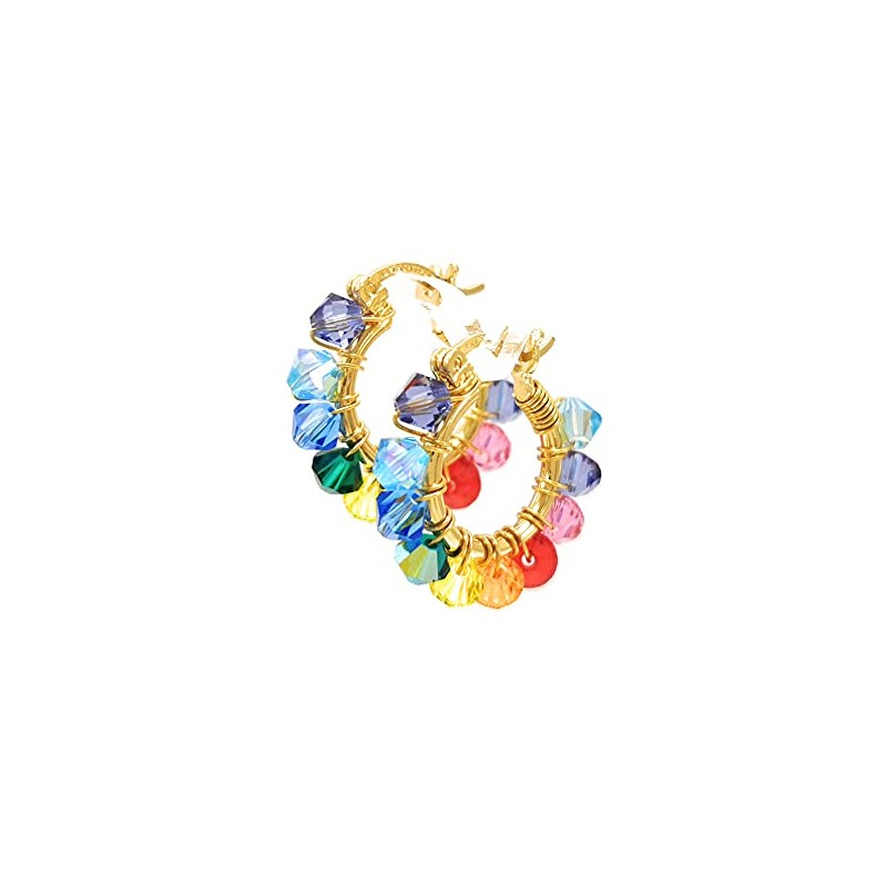 Arracada Cristal Austriaco - Color Rainbow or Pastel - Chapa