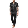 Reliwel Mens Silk Satin Pajamas Set 2 Piece Classic Pjs