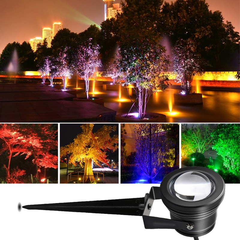 10W Landscape Light Waterproof Outdoors RGB LED Garden Lamp with