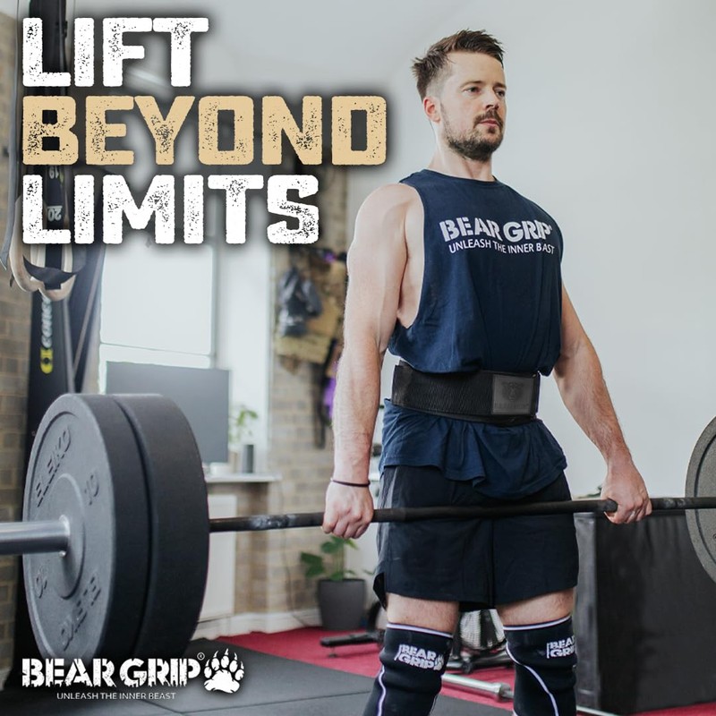 BEAR GRIP - Self-Locking Weightlifting Belt, Premium Weightlifting Belt for