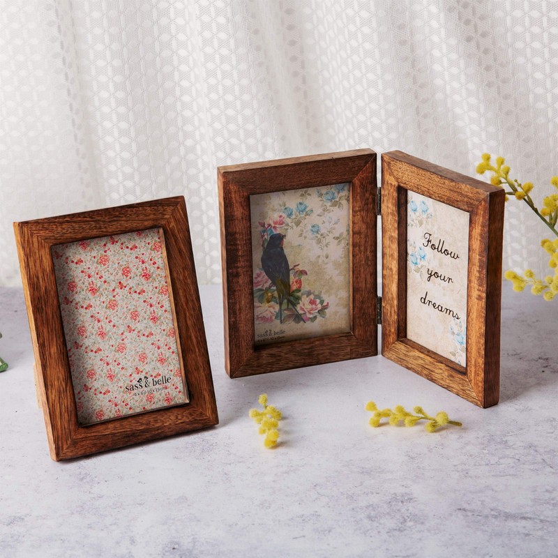 Sass & Belle Dark Brown Wood Photo Frame
