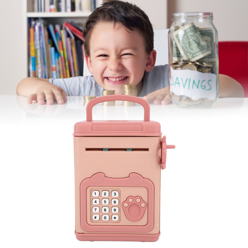 Automatic Money Scroll Bank Cartoon Multifunction 4 Digit Cipher Portable