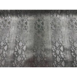 New Creations Foam & Fabric Inc. Snake Skin Vinyl Fabric - Black - Faux Snake Skin Vinyl Fabric Sold By Yard - Rolled
