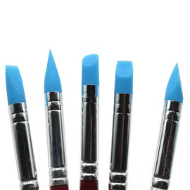 HAJXZH Set of Silicone Shapers Tools 5PCS Rubber Tip Silicon Brushes Silicone Brush Pottery Tool Used for Painting Smearing Clay Modeling Carving Pottery Mud Remove Fingerprints