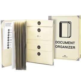 Document Organizer Folio, in Case i Go Missing Binder, if i Die, Important Document Organizer, Important Document Folder with Labels Pockets, Birth Certificates Social Security Cards Passport (Yellow)