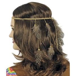 Kopfschmuck Kleiner Falke mit Federn zum Wilder Westen Indianer Kostüm