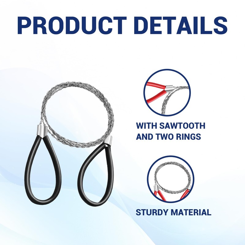 Stainless Steel Wire Saw 6pcs Camping Saw Rope Saws for