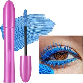 Blue Eyelash Mascara Volumizing Lengthening Mascara Waterproof Longwear and Smudge-proof Liquid Lash Extensions Mascara for Women Party Eye Makeup, Curling Defining Clump, #07 Cobalt Blue