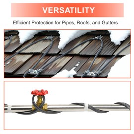 HEATIT PLSR High-Performance Self-Regulating Heating Cable - Frost Protection for Water Pipes and Snow Melting on Roofs - 10w/ft Power - Premium Quality for Commercial and Industrial Use 6ft 208V-277V