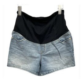 Ingrid & Isabel Maternity Isabel Maternity Lightwash Denim Shorts with cross over panel size 12