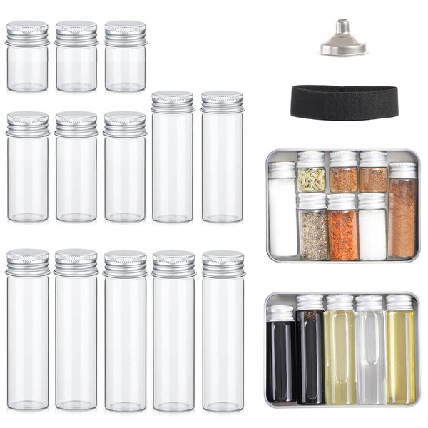 Lafuntar Mini Camping Seasoning Bottle Set, 2 Pcs Empty Camping