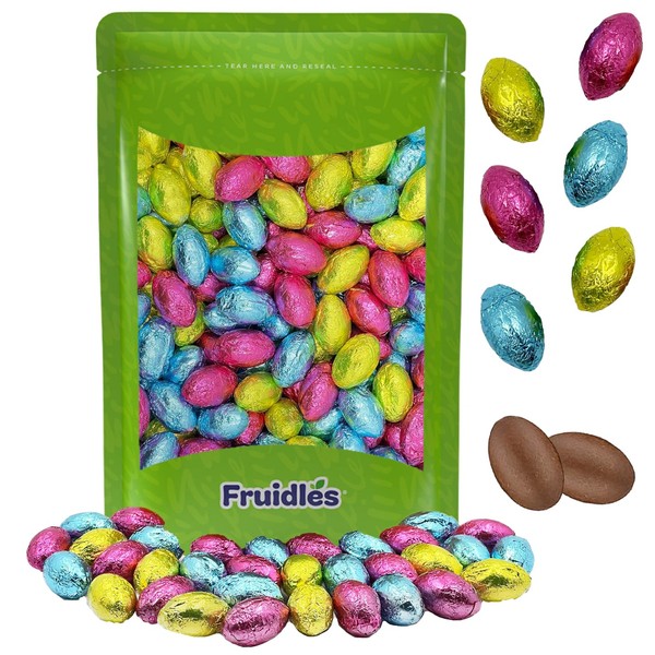 Easter Chocolate Eggs, Multicolored Foil Wrapped Milk Chocolate, Kosher Certified Dairy (2 Pounds)