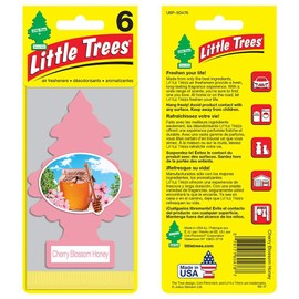LITTLE TREES Car Air Freshener | Hanging Paper Tree for Home or Car | Cherry Blossom Honey | 12 Pack
