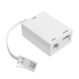 Dynamode ADSL Micro filter and Splitter - Lead Adapter For Broadband, Modem, Router, DECT, PABX, Phone Systems, Home and Office - BT Connection - Plug n' Play (Single, With Tail)