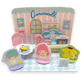 サンリオキャラクターズ 3Dペーパーパズル 3Dペーパーパネル 高さ3.5インチ x 長さ5.1インチ x 幅3.7インチ (シナモロールズカフェ)