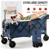 Overmont 45'' Collapsible Foldable Extended Wagon Cart - 300L Heavy