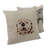 Creative Co-Op 18 Inches Square Printed Linen Animal Design Embroidery,