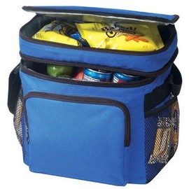 Blue - Deluxe Poly Outdoor Sport Cooler with Lunch Bag
