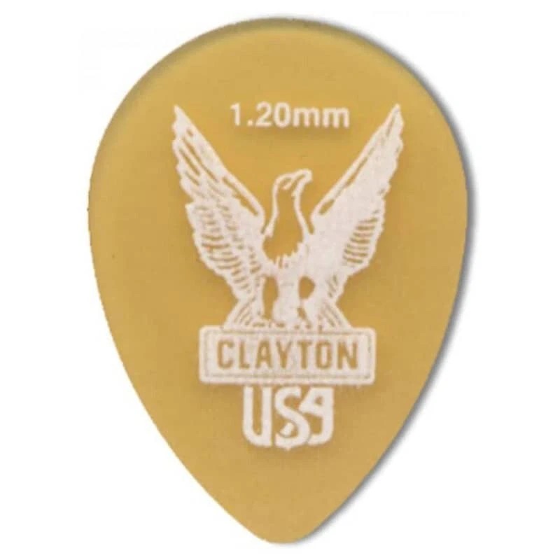Clayton Ultem Gold Small Teardrop Guitar Picks - 1.20mm 3