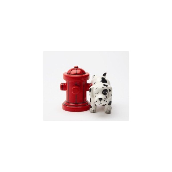 Pacific Giftware Dalmation Dog with Fire Hydrant Ceramic Magnetic Salt & Pepper Shaker Set Novelty Gift