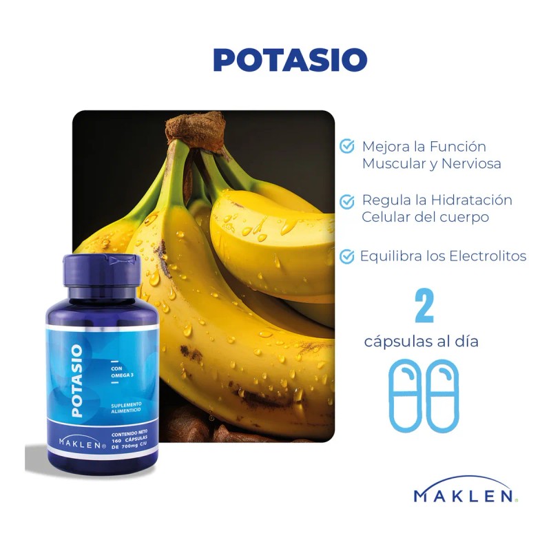 Citrato De Potasio + Omega 3 | 160 Capsulas |