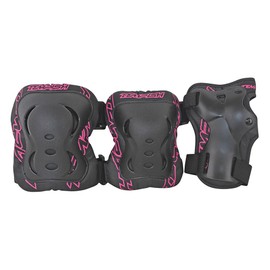 Tempish Unisex Fid Wrist Guards Knee and Elbow Pads (Set of 3), Pink, S