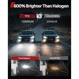 Torchbeam H11/H16/H8 LED Fog Light Bulbs or DRL, 12000LM Lighting Upfrade,600% Brightness H11 LED Fog Lights, 1:1 Replacement For Cars,Trucks,and SUVs,3-minute quick installation,Pack of 2