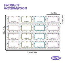 Canning Labels for Mason Jars, 608 Pcs Food Pantry Labels for Jars Decorative Sticky Homemade Canning Jam Jar Label Stickers