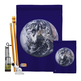 Americana Home & Garden FK140071-P3 Earth Flags of The World Nationality Impressions Decorative Vertical House 28" X 40" 13" 18.5" Kit w/Banner Pole Included