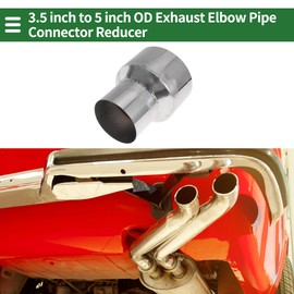 Motoforti 3.5" OD to 5" OD Mandrel Exhaust Bend Elbow Concentric Reducer T304 Stainless Steel Pipe Adapter 6 Inch Length Silver Tone