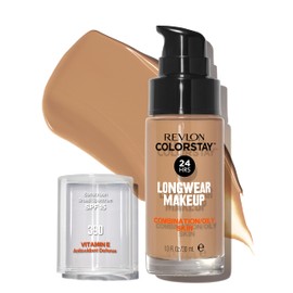 Revlon Liquid Foundation, ColorStay Face Makeup for Combination & Oily Skin, SPF 15, Medium-Full Coverage with Matte Finish, Rich Maple (390), 1.0 oz