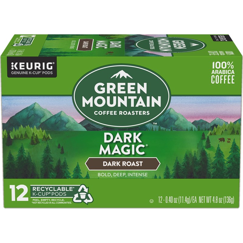 Green Mountain K-Cups Dark Roast, 0.4 ounce, 12 count (4.8oz