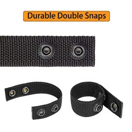CYSSJF Nylon Belt Holder 2.25 Inch for Seat Belts, Tactical Belt Keepers Law Enforcement Police Accessories Double Snaps for Outdoor Sports Belt Fixing (Black, Pack of 4)