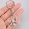 Amaxer Metatrons Cube Keyring Metatron Protection Statement Hollowed Stainless Steel