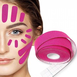 CBRVTY 6 Stück Face Lifting Tape, 2.5cm x 5m Tape Falten Gesicht, Facial Patches für Straffung und Straffung der Haut, Anti Falten Pflaster, Zornesfalte Pflaster