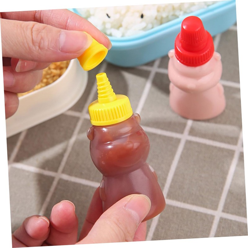 iplusmile 8Pcs Mini Bear Sauce Bottle Cute Condiment Containers for
