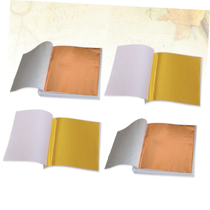 Gadpiparty 200 Sheets Imitation Gold Leaf Foil Paper for Arts